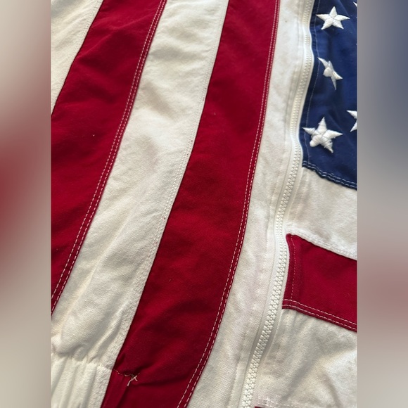 Vtg Limited Edition USA Flag Bomber Jacket American Stripes 90s Patriotic Sz XL - Picture 5 of 15